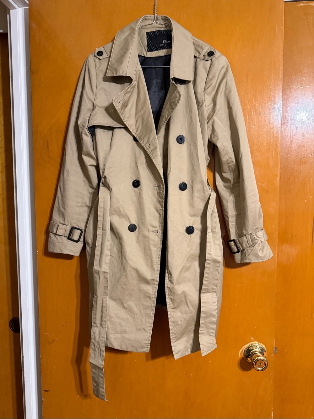 Lightweight Beige Trench Coat with Belt - Unbranded